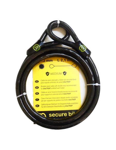 Double loop steel cable - 2,1m length - 12mm diameter