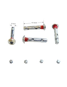 4 ancres métalliques de 8 mm pour les murs solides 2